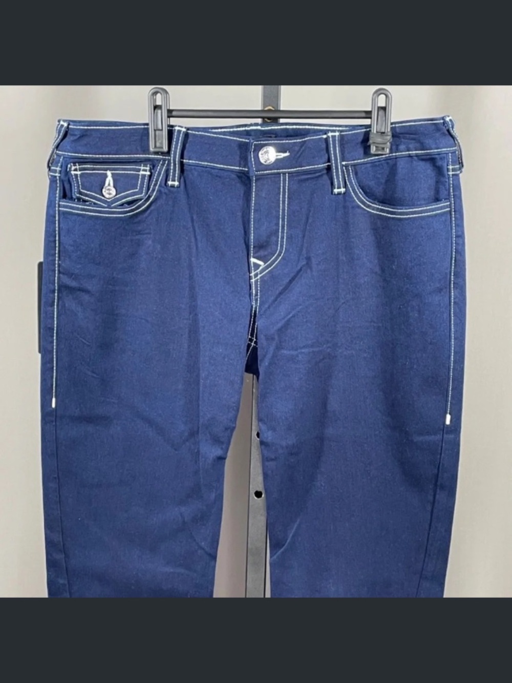 NEW True Religion Pants Womens 31 blue flare Joey designer boho indie - Picture 2 of 12